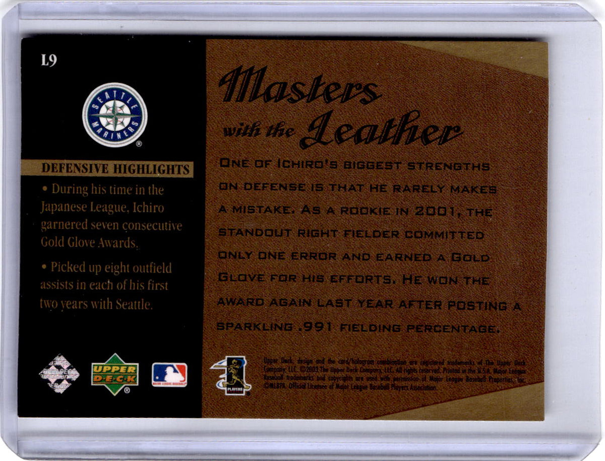 2003 Upper Deck #L9 Ichiro Suzuki Masters with the Leather
