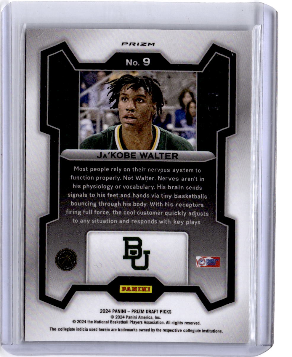 2024 Panini Prizm Draft Picks #9 Ja'Kobe Walter Prizms Green Shimmer FOTL #/3