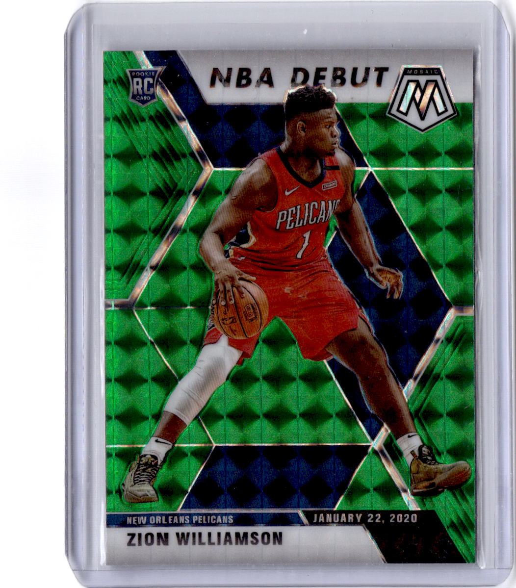 2019-20 Panini Mosaic #269 Zion Williamson Green Prizm