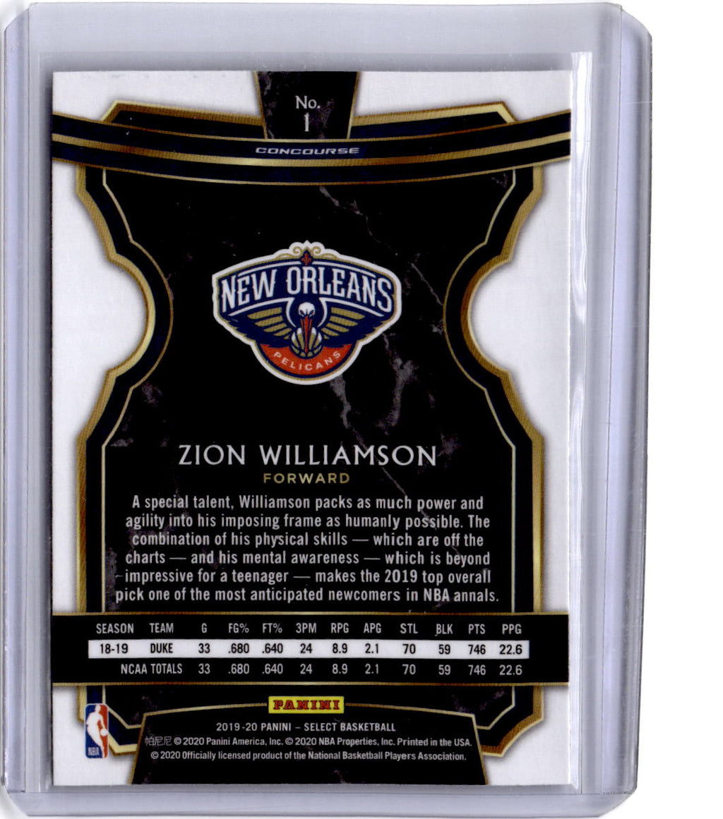 2019-20 Panini Select #1 Zion Williamson