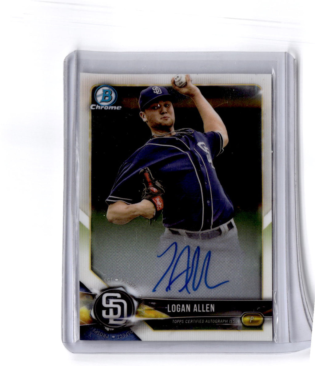 2018 Bowman #CPA-LA Logan Allen Chrome Prospect Autographs