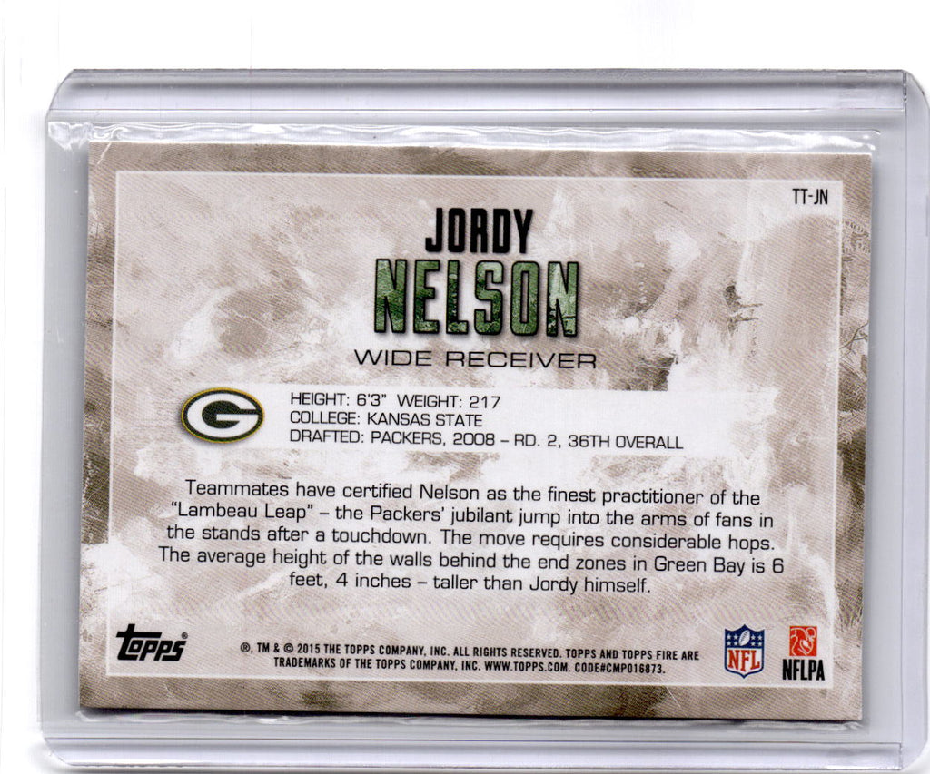 2015 Topps Fire #TT-JN Jordy Nelson Transcendent Touchdowns