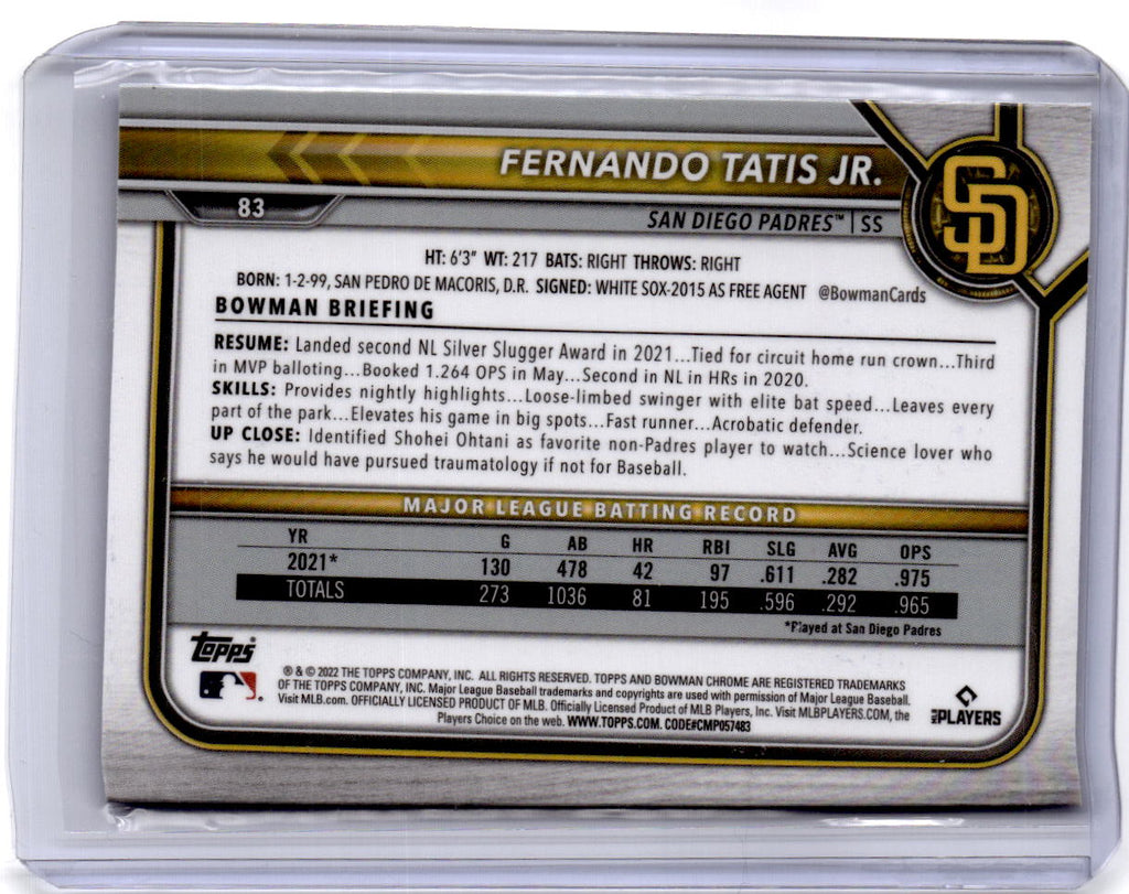 2022 Bowman Chrome Sapphire Edition #83 Fernando Tatis Jr.