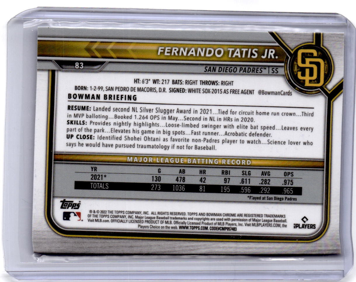 2022 Bowman Chrome Sapphire Edition #83 Fernando Tatis Jr.