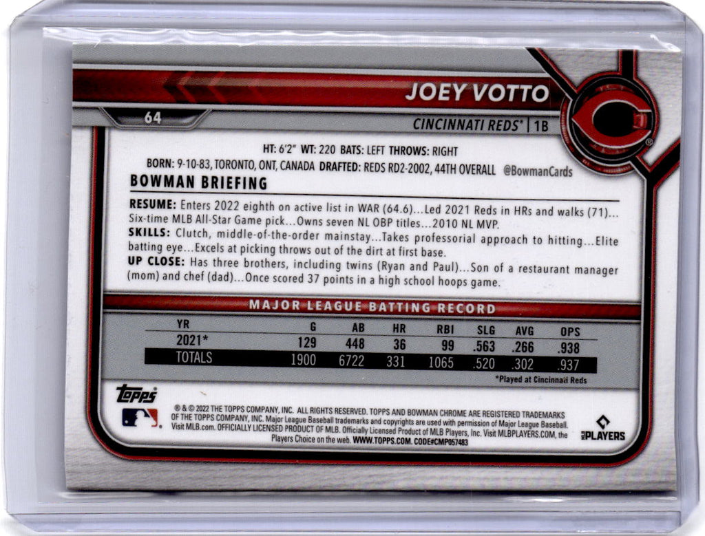 2022 Bowman Chrome Sapphire Edition #64 Joey Votto