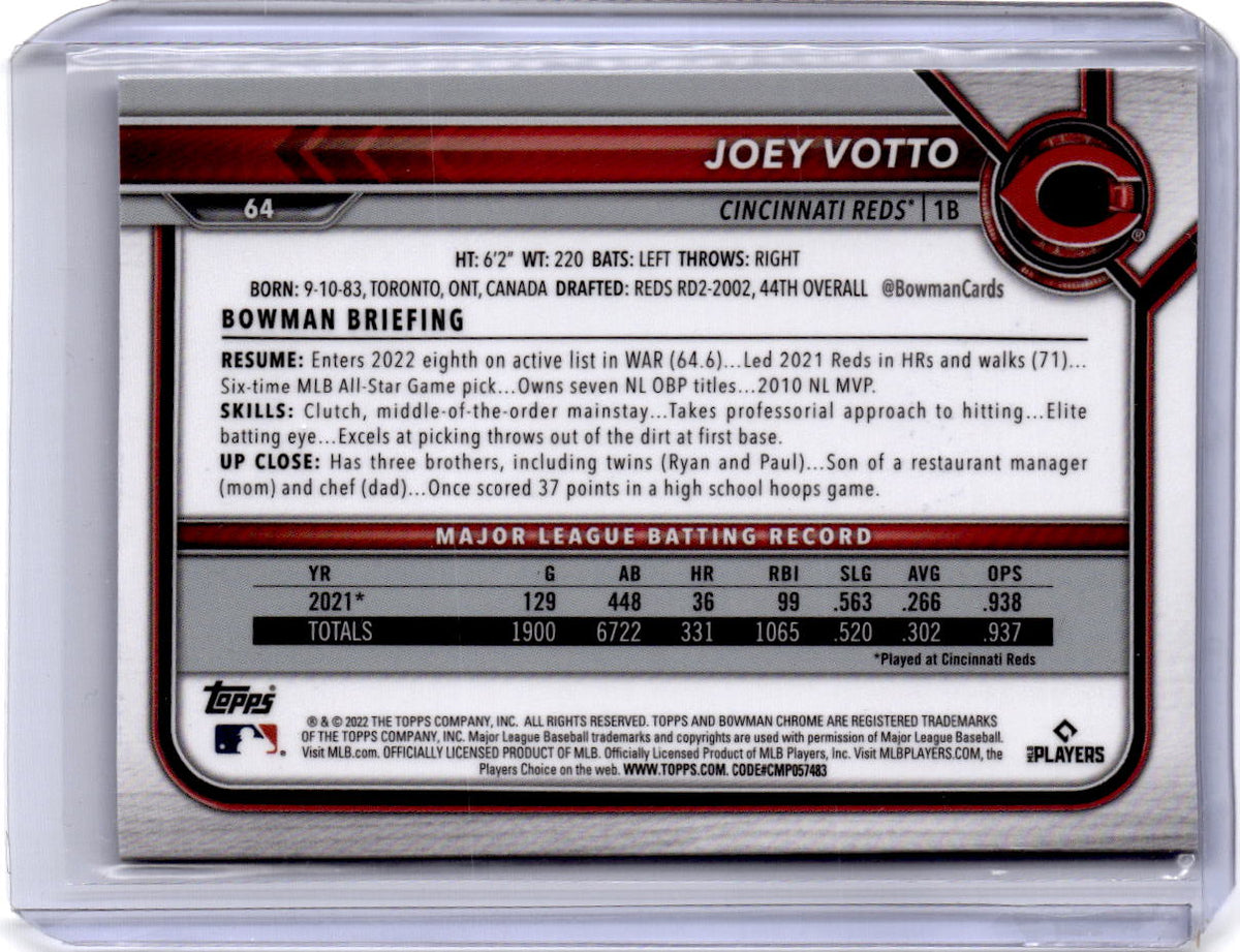 2022 Bowman Chrome Sapphire Edition #64 Joey Votto
