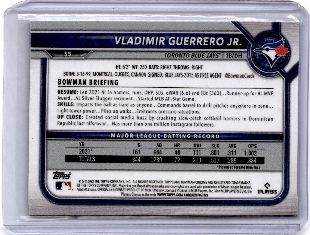 2022 Bowman Chrome Sapphire Edition #55 Vladimir Guerrero Jr.