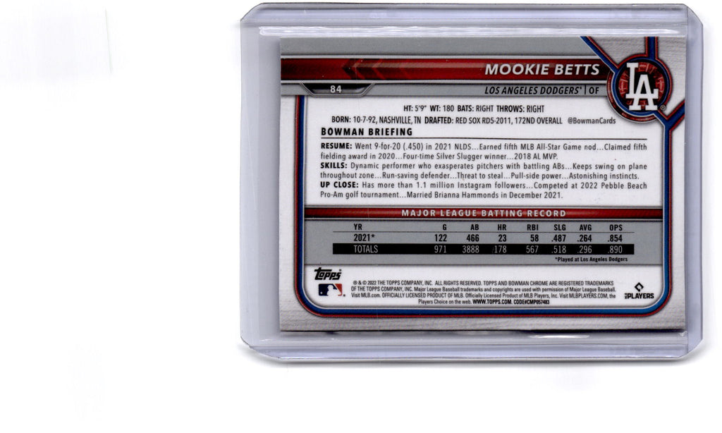 2022 Bowman Chrome Sapphire Edition #84 Mookie Betts
