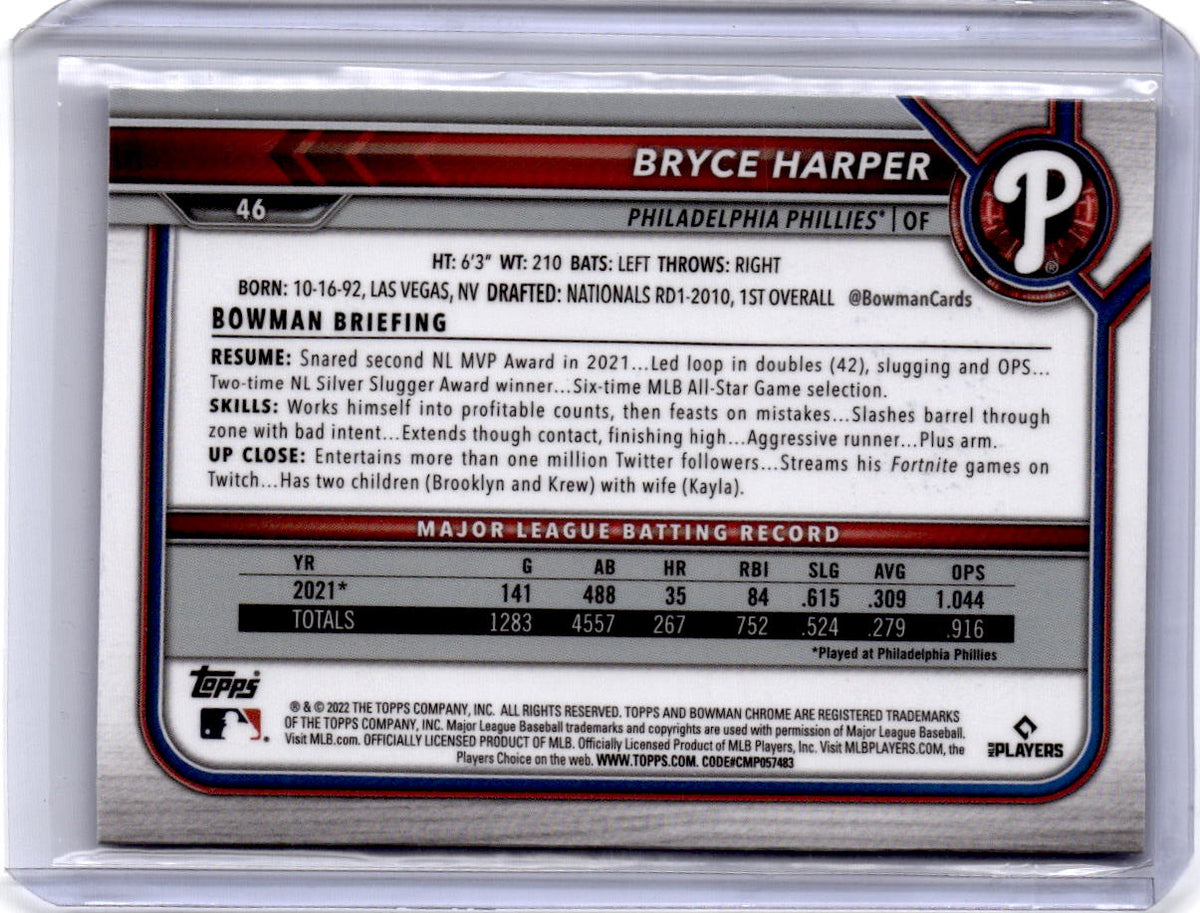 2022 Bowman Chrome Sapphire Edition #46 Bryce Harper