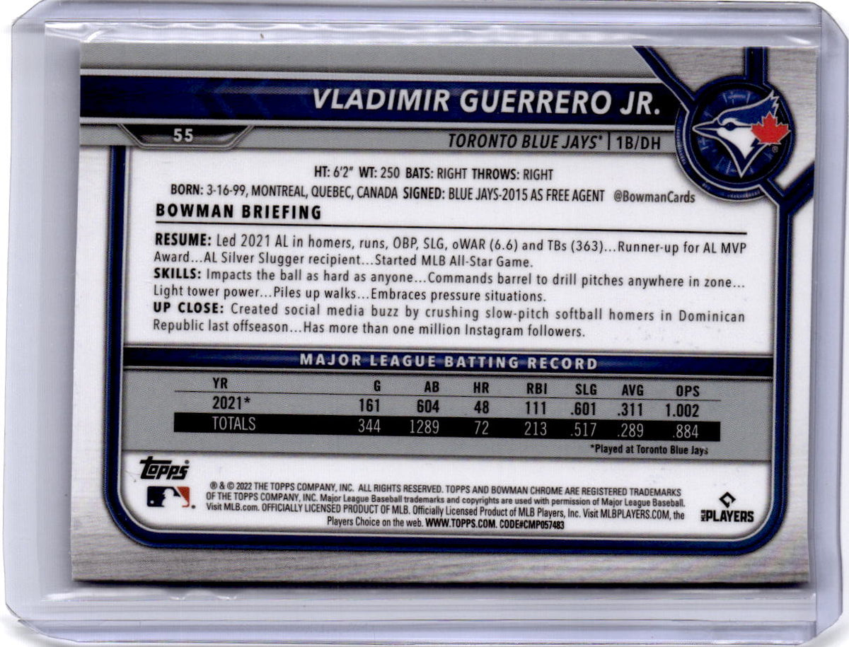 2022 Bowman Chrome Sapphire Edition #55 Vladimir Guerrero Jr.