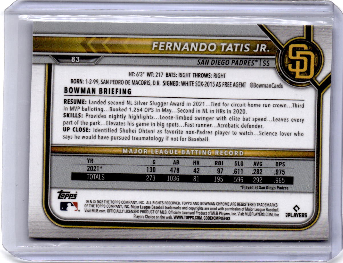 2022 Bowman Chrome Sapphire Edition #83 Fernando Tatis Jr.