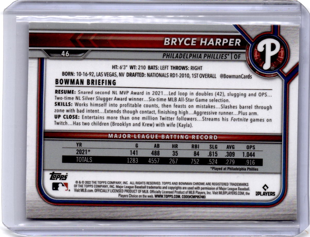 2022 Bowman Chrome Sapphire Edition #46 Bryce Harper
