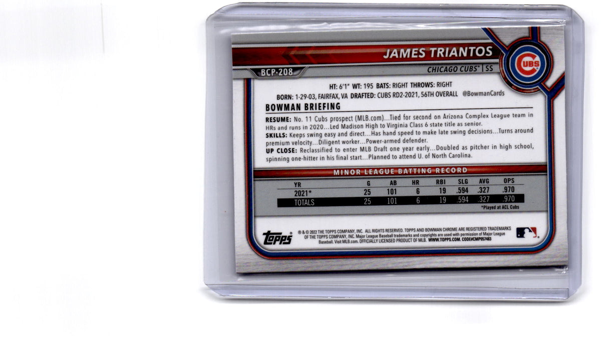 2022 Bowman Chrome Sapphire Edition #BCP-208 James Triantos Prospects