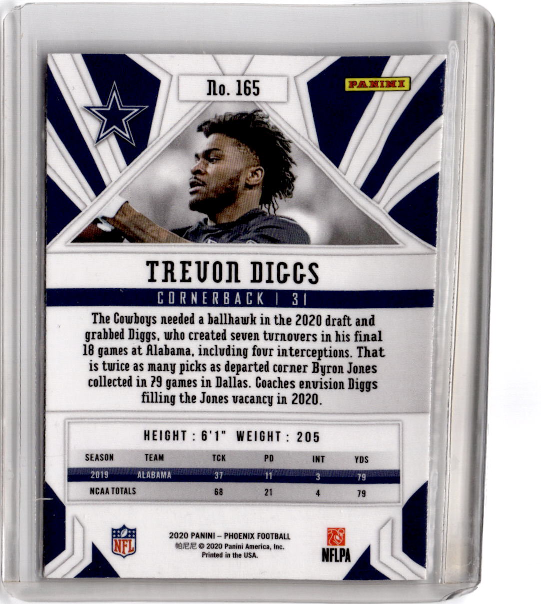 2020 Panini Phoenix #165 Trevon Diggs Fire Burst