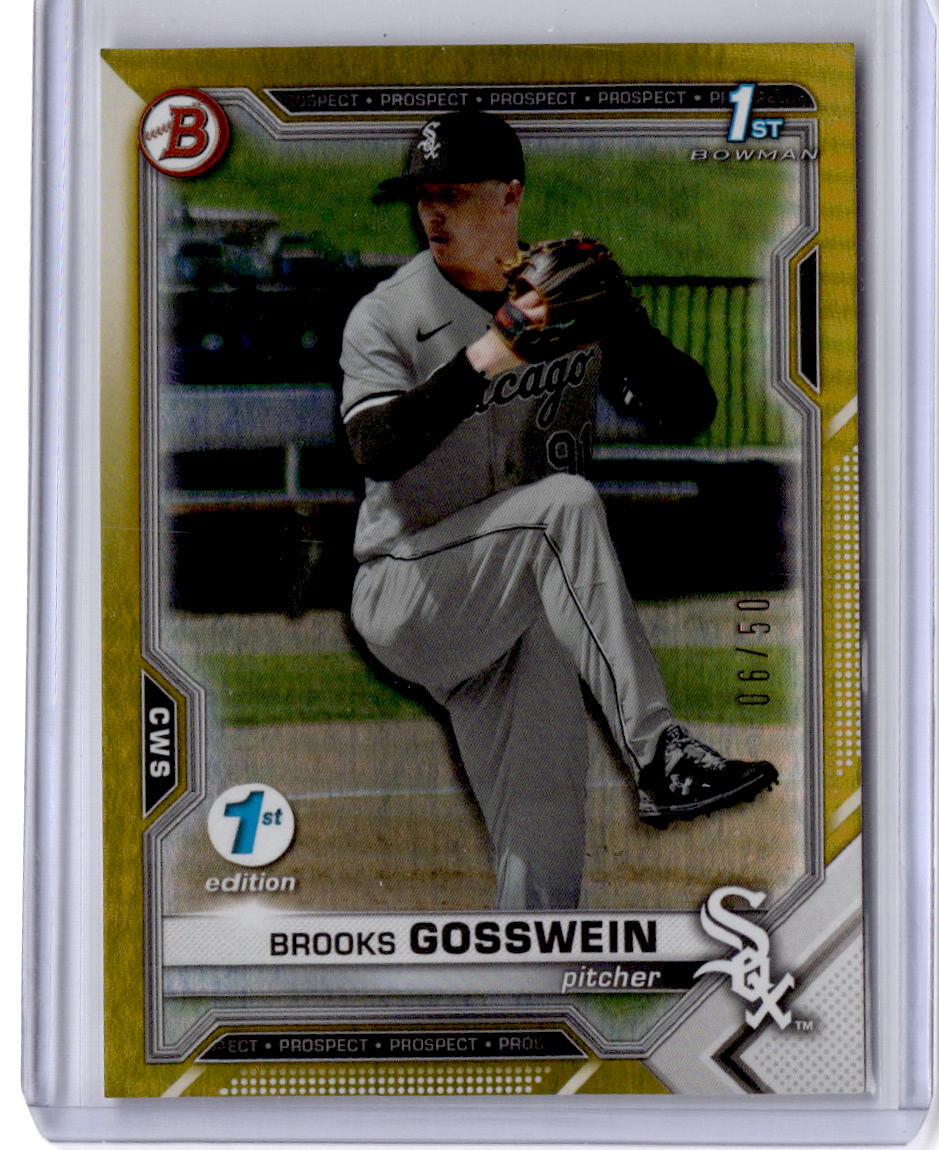 2021 Bowman Draft 1st Edition #BD-21 Brooks Gosswein Gold Foil #/50