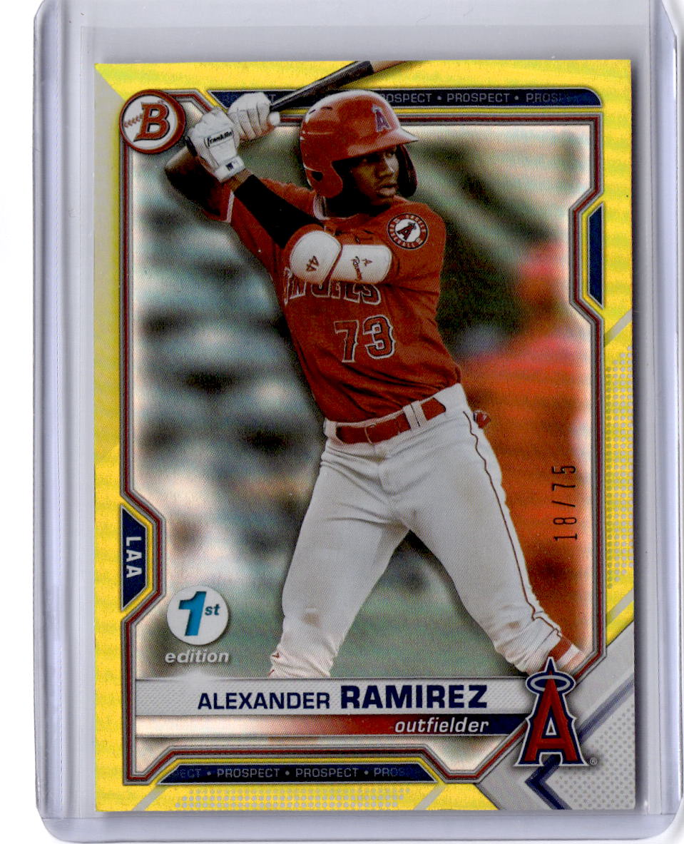 2021 Bowman Draft 1st Edition #BD-110 Alexander Ramirez Yellow Foil #/75