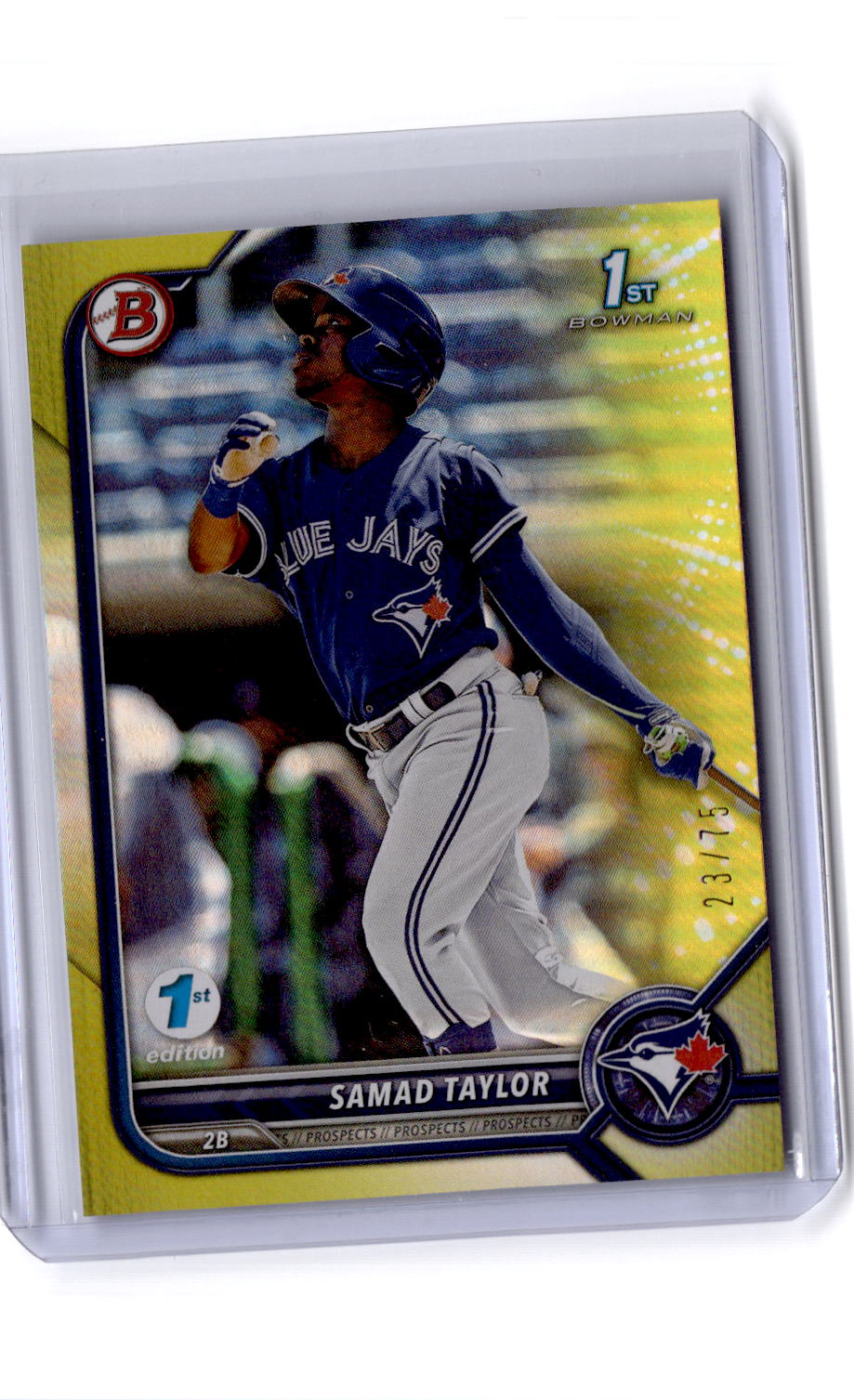 2022 Bowman 1st Edition #BPPF-92 Samad Taylor Yellow Foil #/75