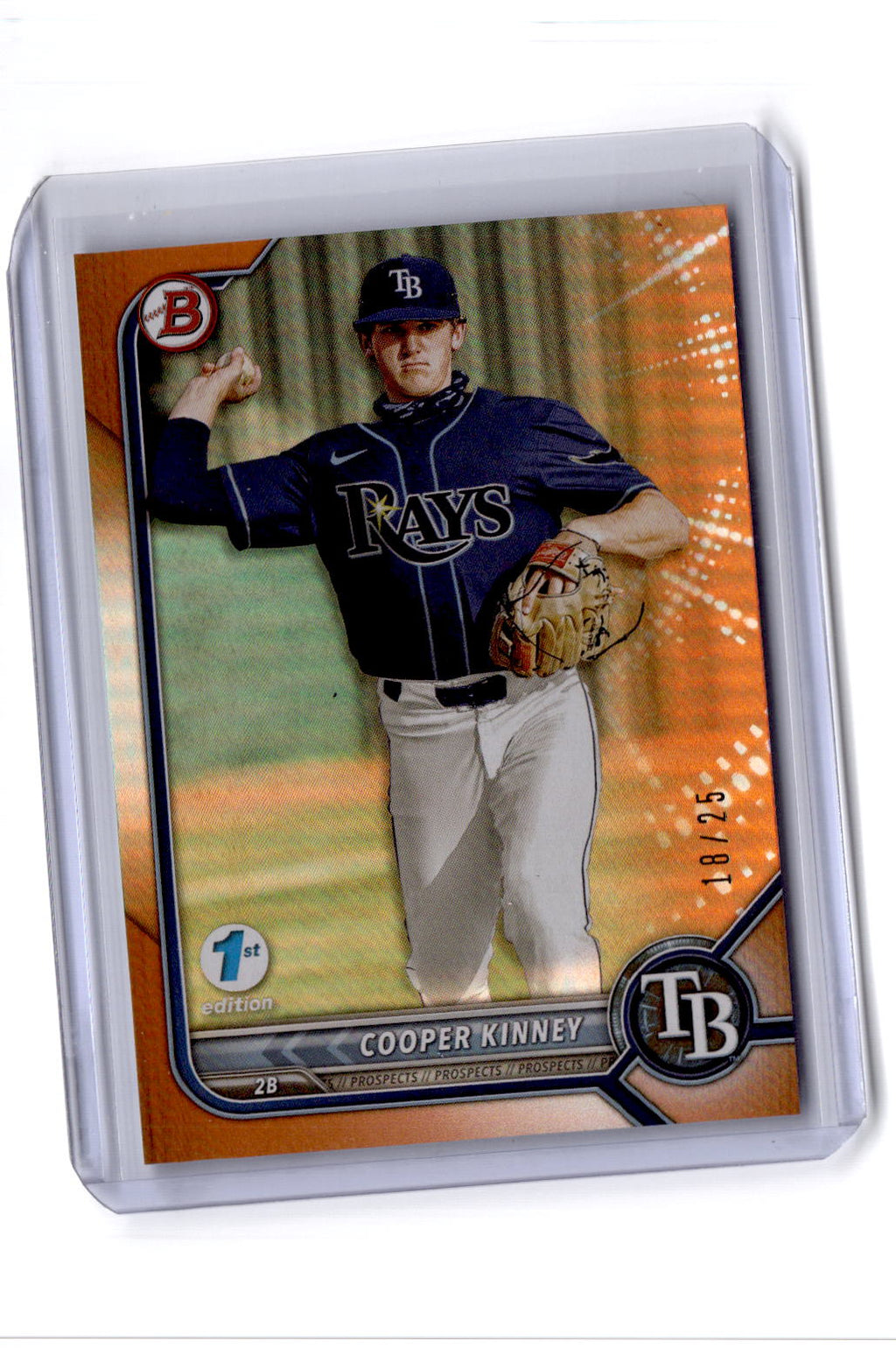 2022 Bowman 1st Edition #BPPF-54 Cooper Kinney Orange Foil #/25