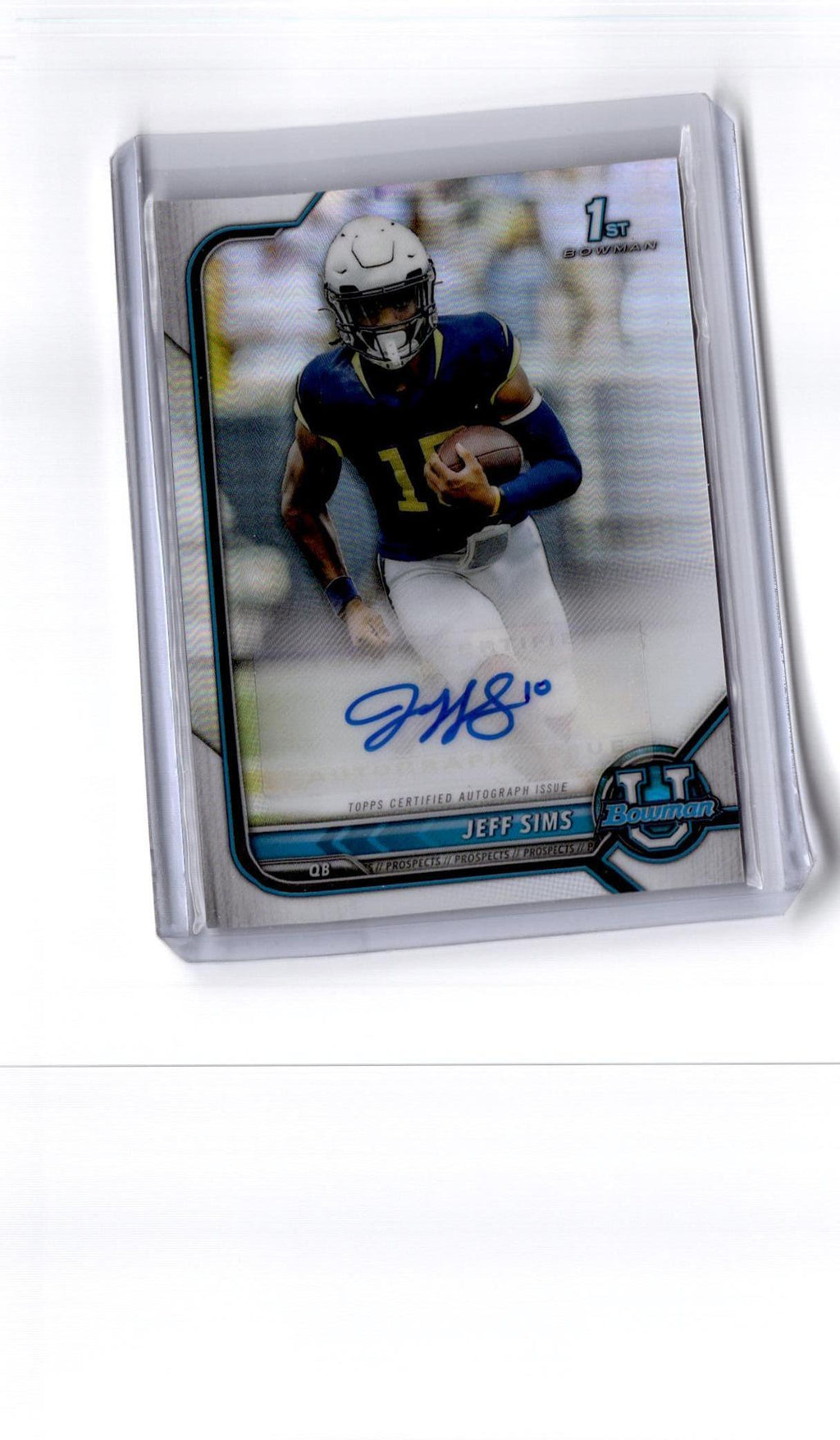 2021-22 Bowman University #BCPA-JS Jeff Sims Bowman Chrome Prospects Autographs