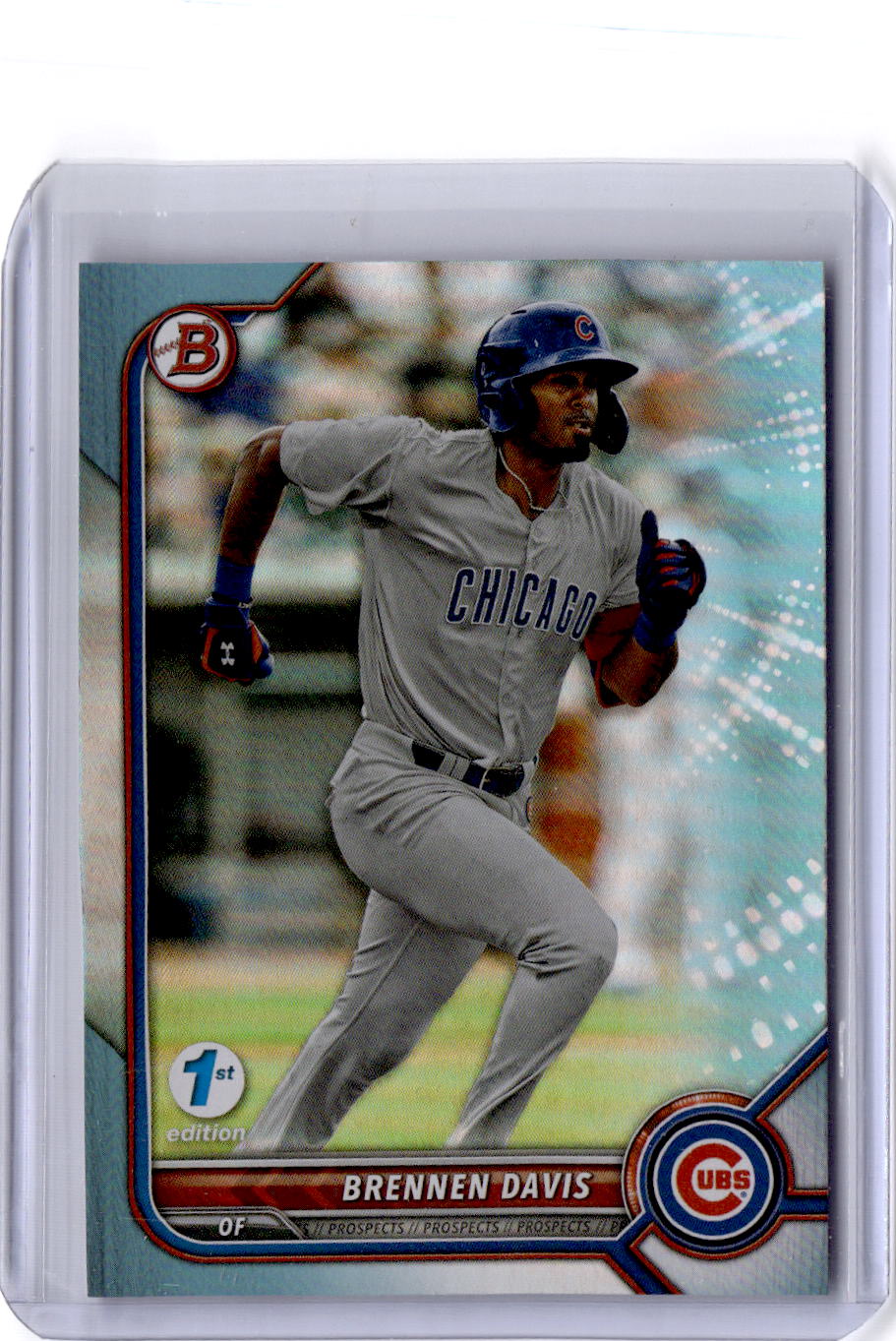 2022 Bowman 1st Edition #BPPF-37 Brennen Davis Sky Blue Foil