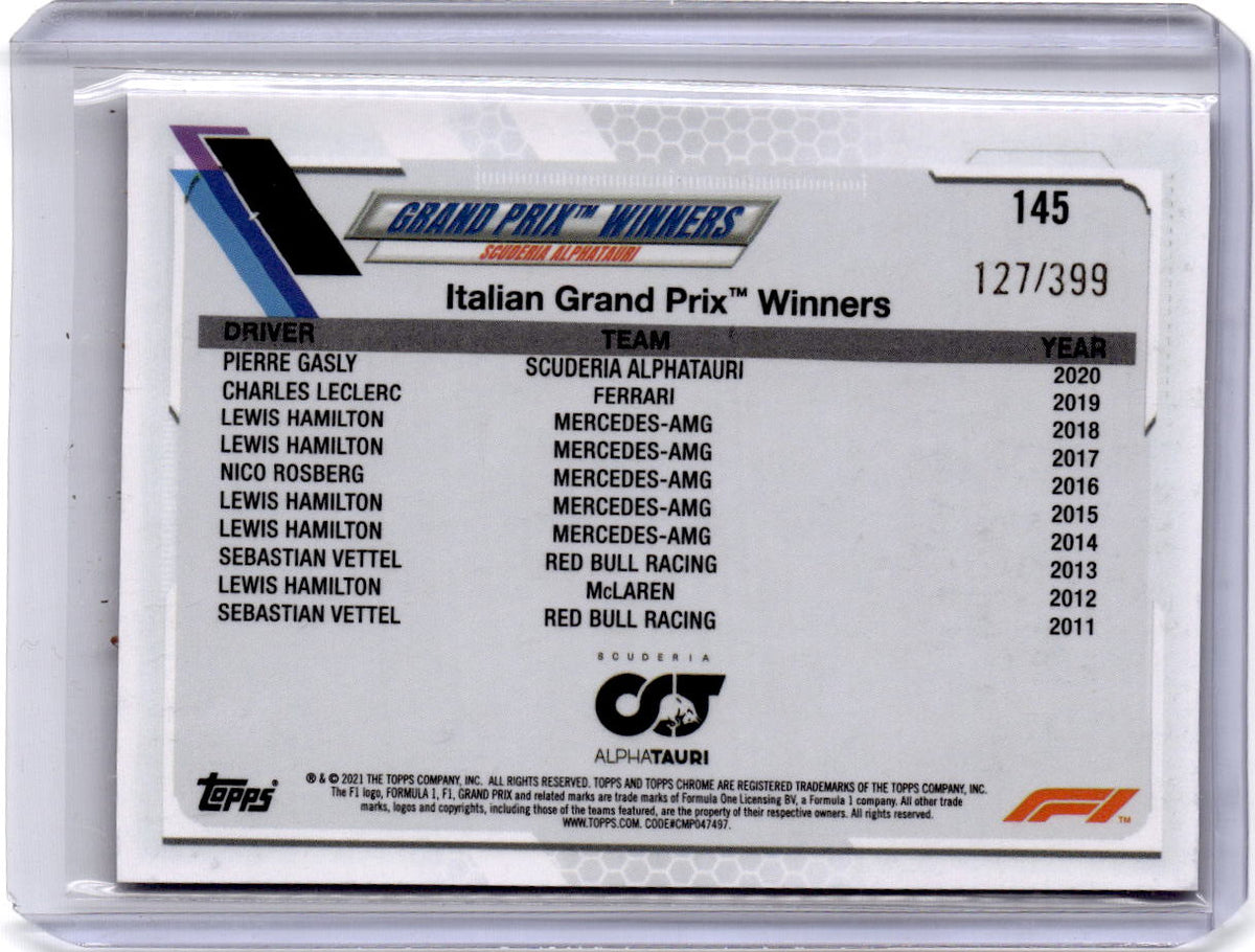 2021 Topps Chrome Formula 1 #145 Pierre Gasly Purple Refractor #/399