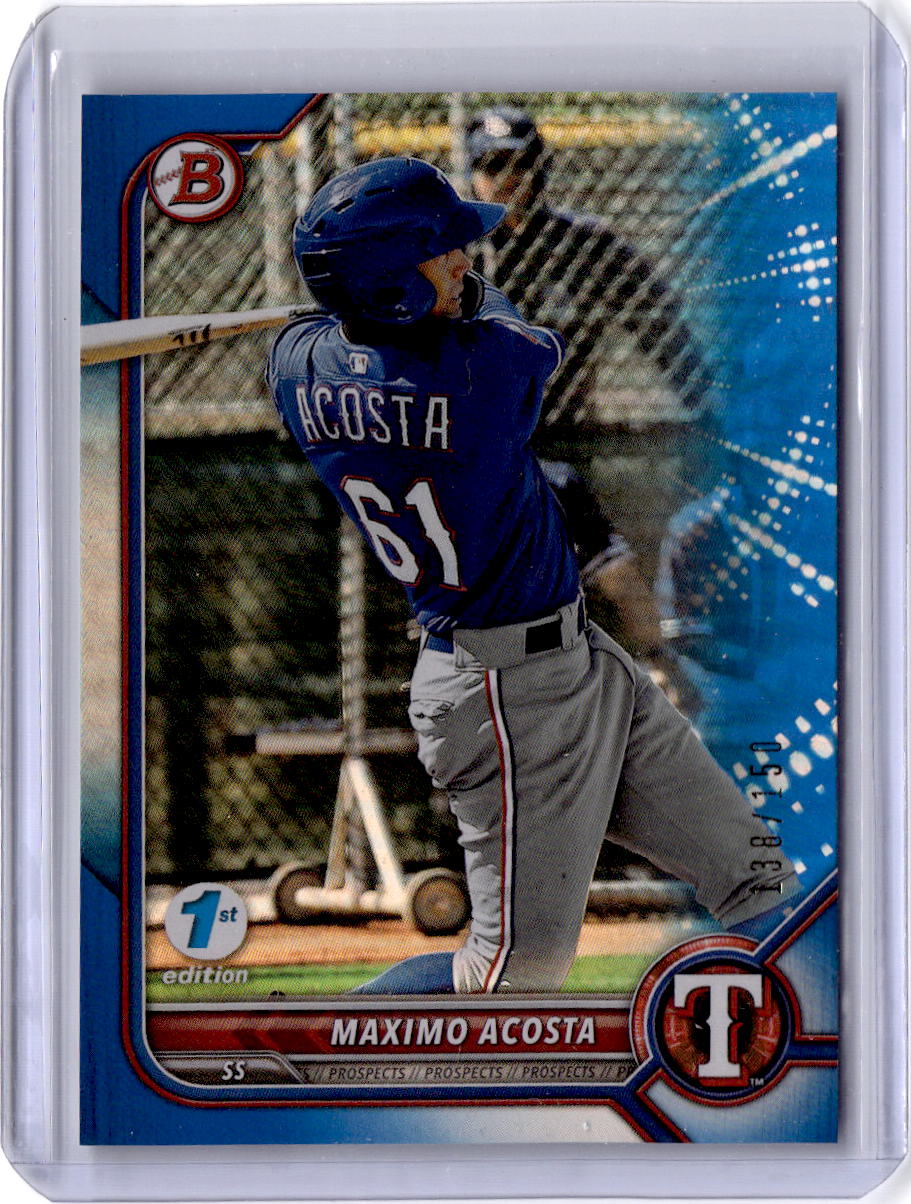 2022 Bowman 1st Edition #BPPF-113 Maximo Acosta Blue Foil #/150