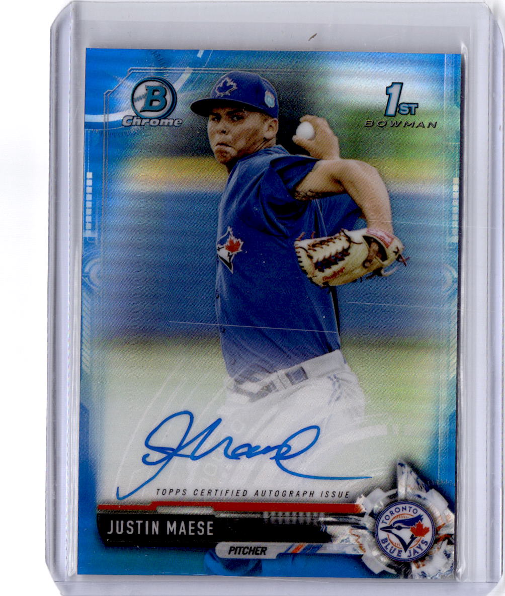 2017 Bowman #CPA-JM Justin Maese Chrome Prospect Autographs Blue #/150