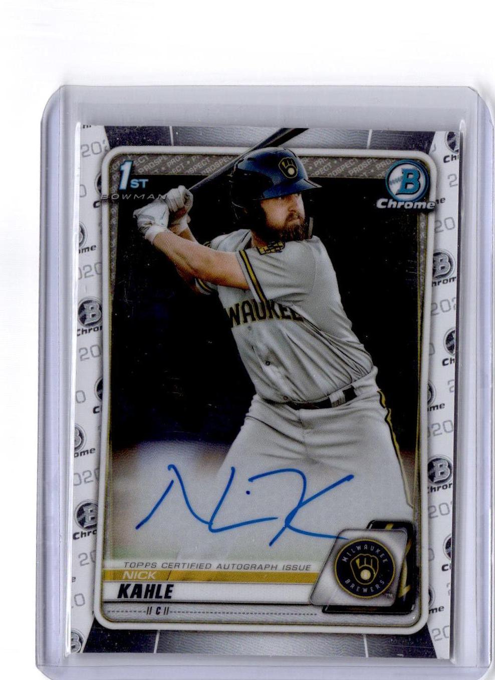 2020 Bowman Chrome #CPA-NK Nick Kahle Prospect Autographs