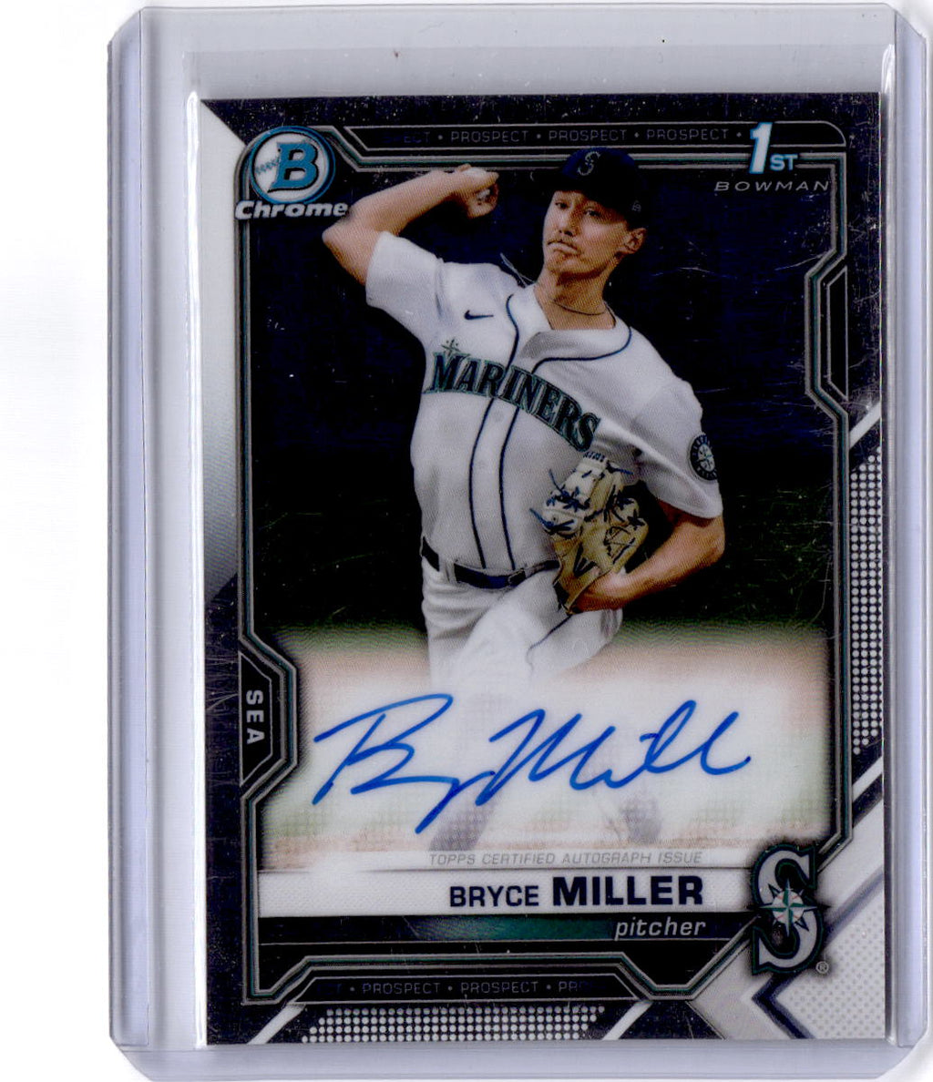 2021 Bowman Draft #CDA-BMI Bryce Miller Chrome Draft Pick Autographs