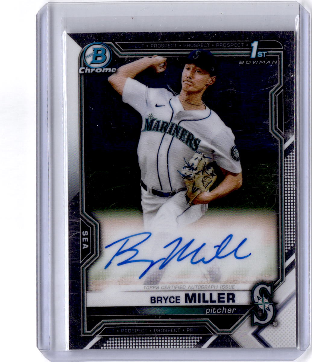 2021 Bowman Draft #CDA-BMI Bryce Miller Chrome Draft Pick Autographs