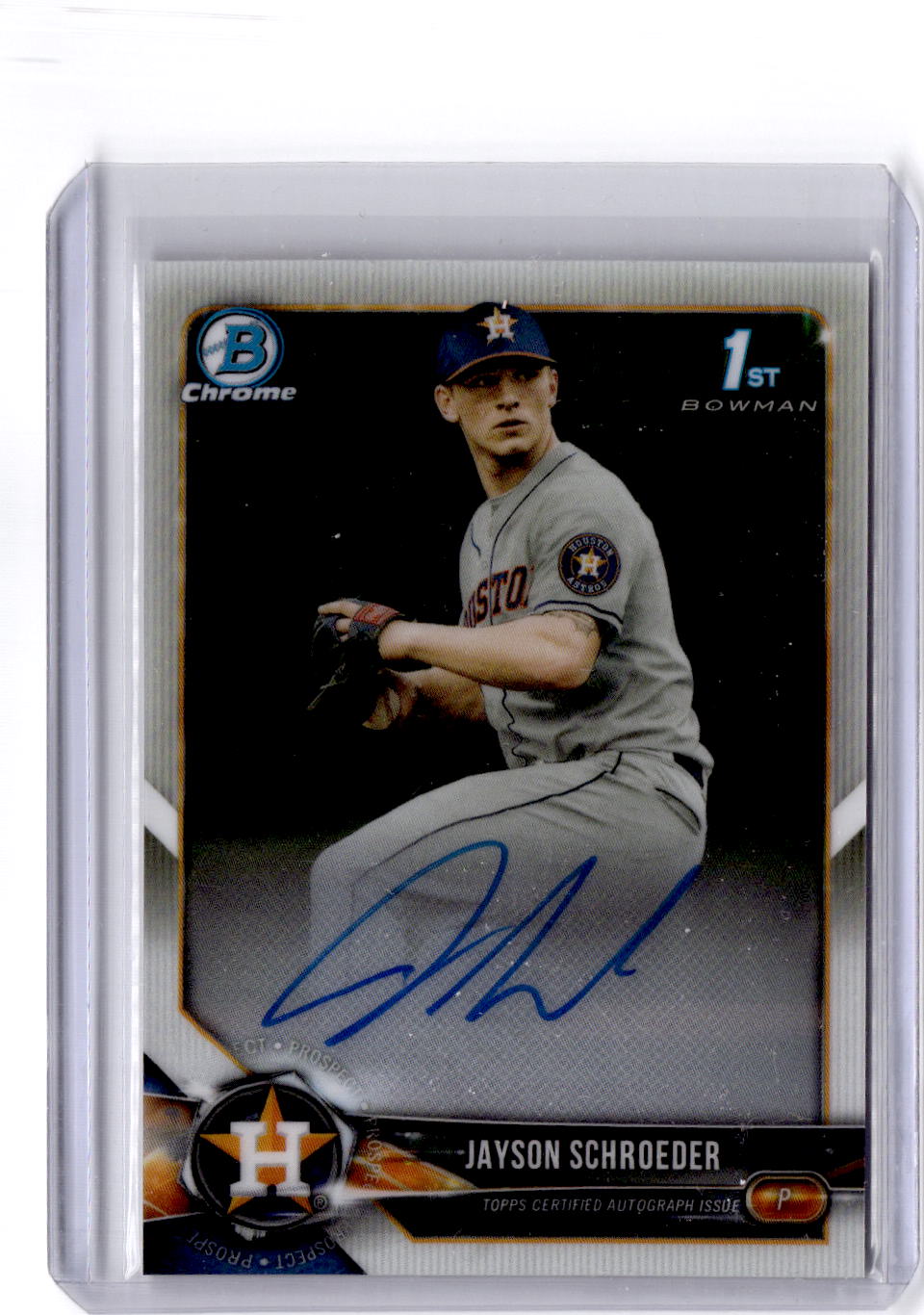 2018 Bowman Draft #CDA-JSC Jayson Schroeder Chrome Draft Pick Autographs