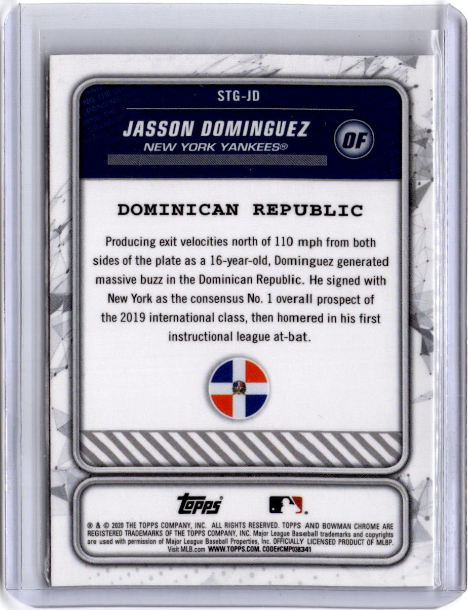 2020 Bowman #STG-JD Jasson Dominguez Chrome Spanning the Globe