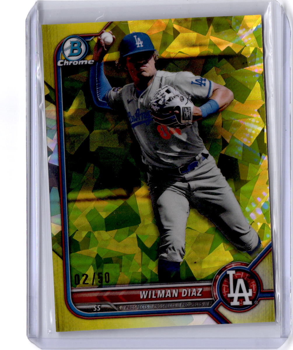 2022 Bowman Chrome Sapphire Edition #BCP-239 Wilman Diaz Prospects Yellow #/50