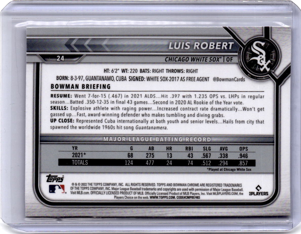 2022 Bowman Chrome Sapphire Edition #24 Luis Robert