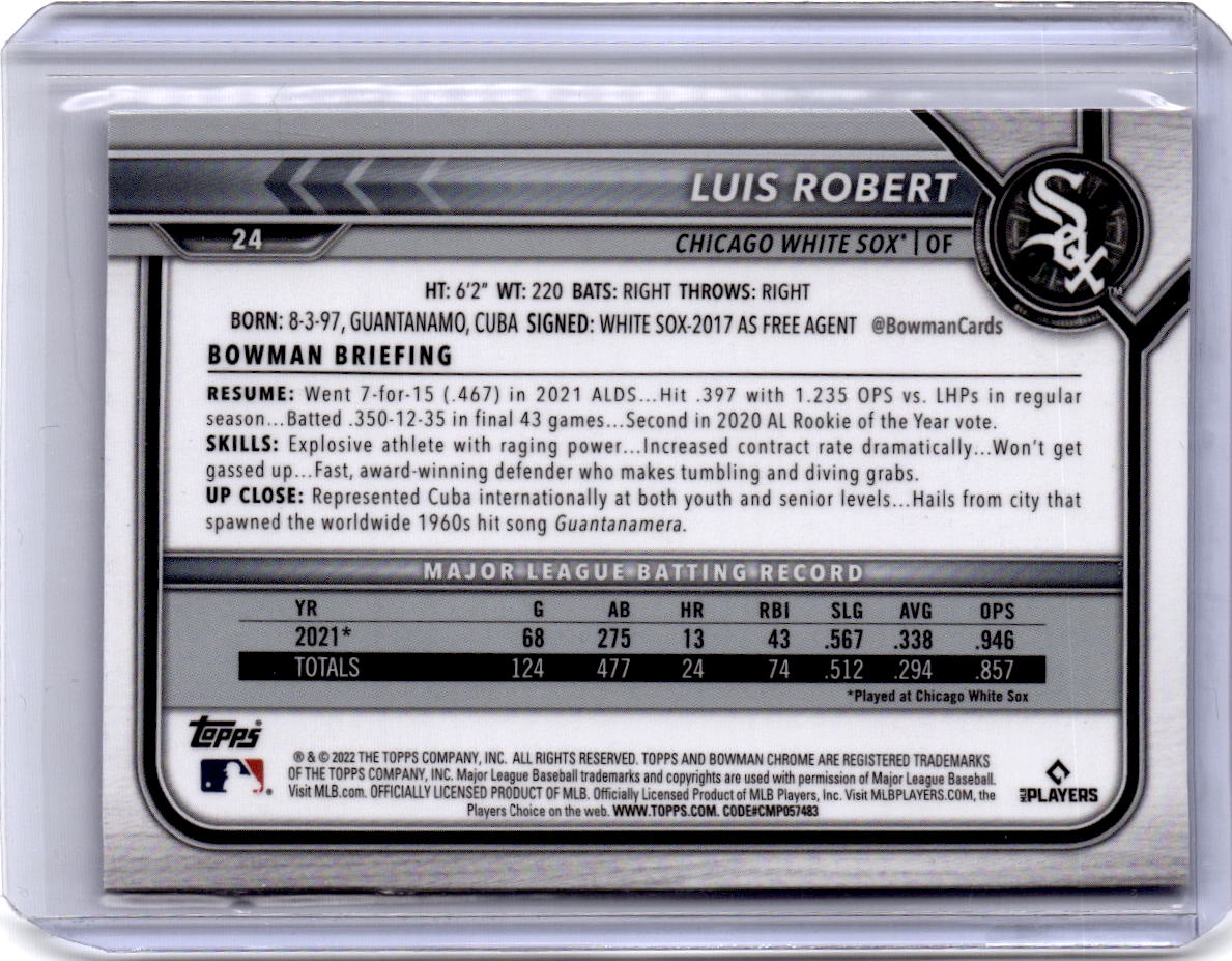 2022 Bowman Chrome Sapphire Edition #24 Luis Robert