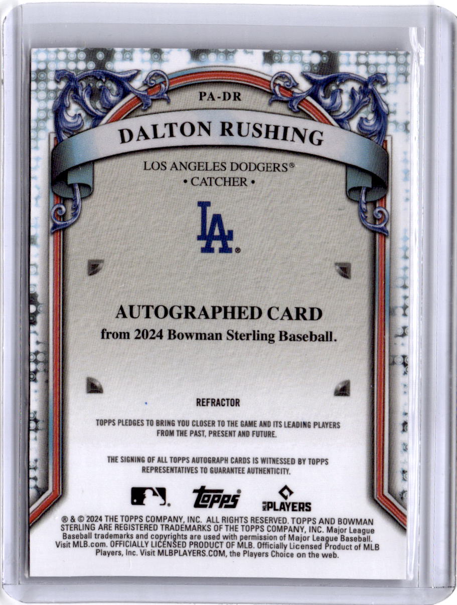 2024 Bowman Sterling #PA-DR Dalton Rushing Prospect Autographs Refractor /150