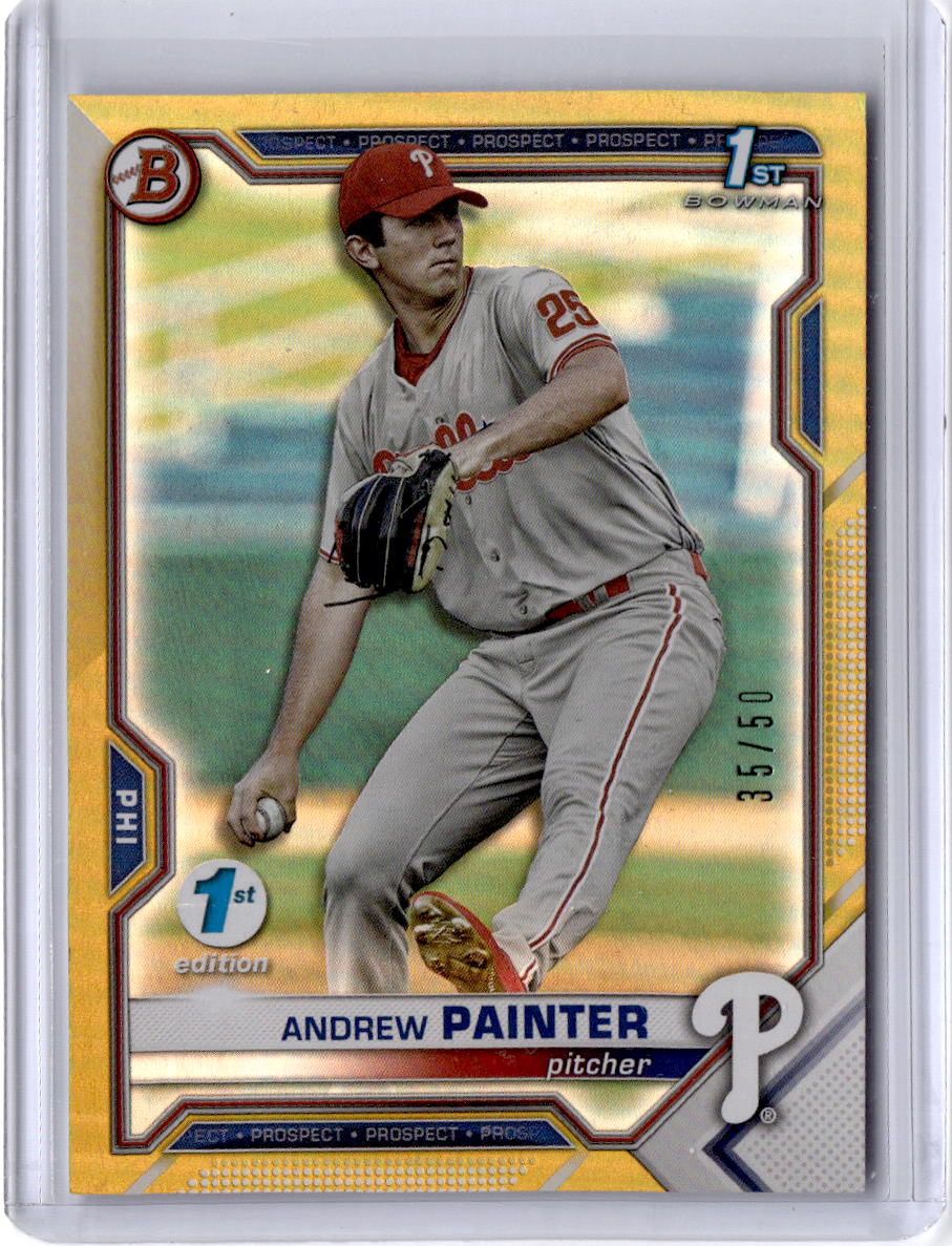 2021 Bowman Draft 1st Edition #BD-10 Andrew Painter Gold Foil #/50
