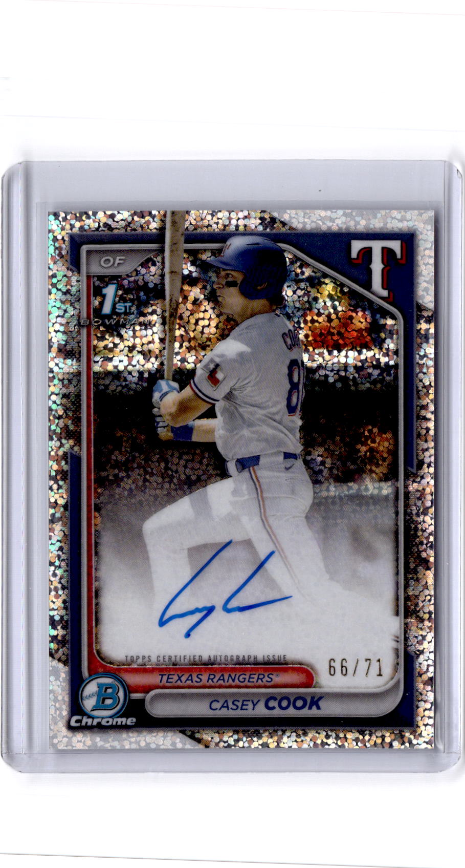 2024 Bowman Draft Casey Cook Chrome Prospect Autographs Speckle Refractor /71