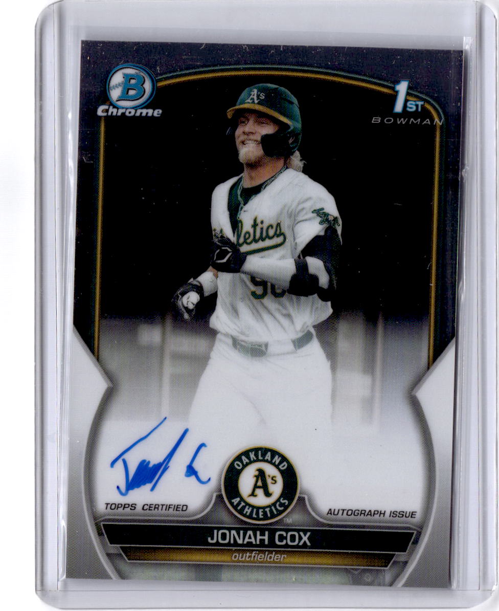 2023 Bowman Draft #CDA-JCO Jonah Cox Chrome Prospect Autographs