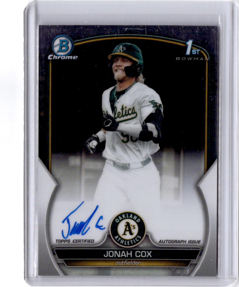 2023 Bowman Draft #CDA-JCO Jonah Cox Chrome Prospect Autographs