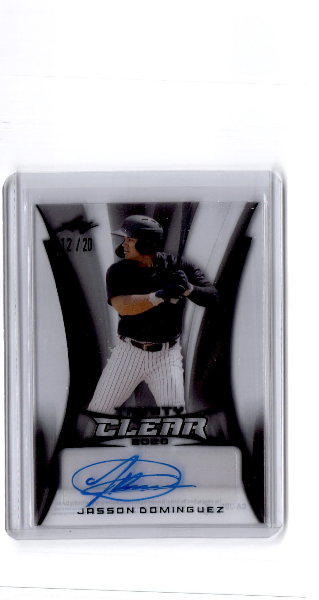2020 Leaf Trinity - Clear Autographs Green #CA-JD1 Jasson Dominguez
