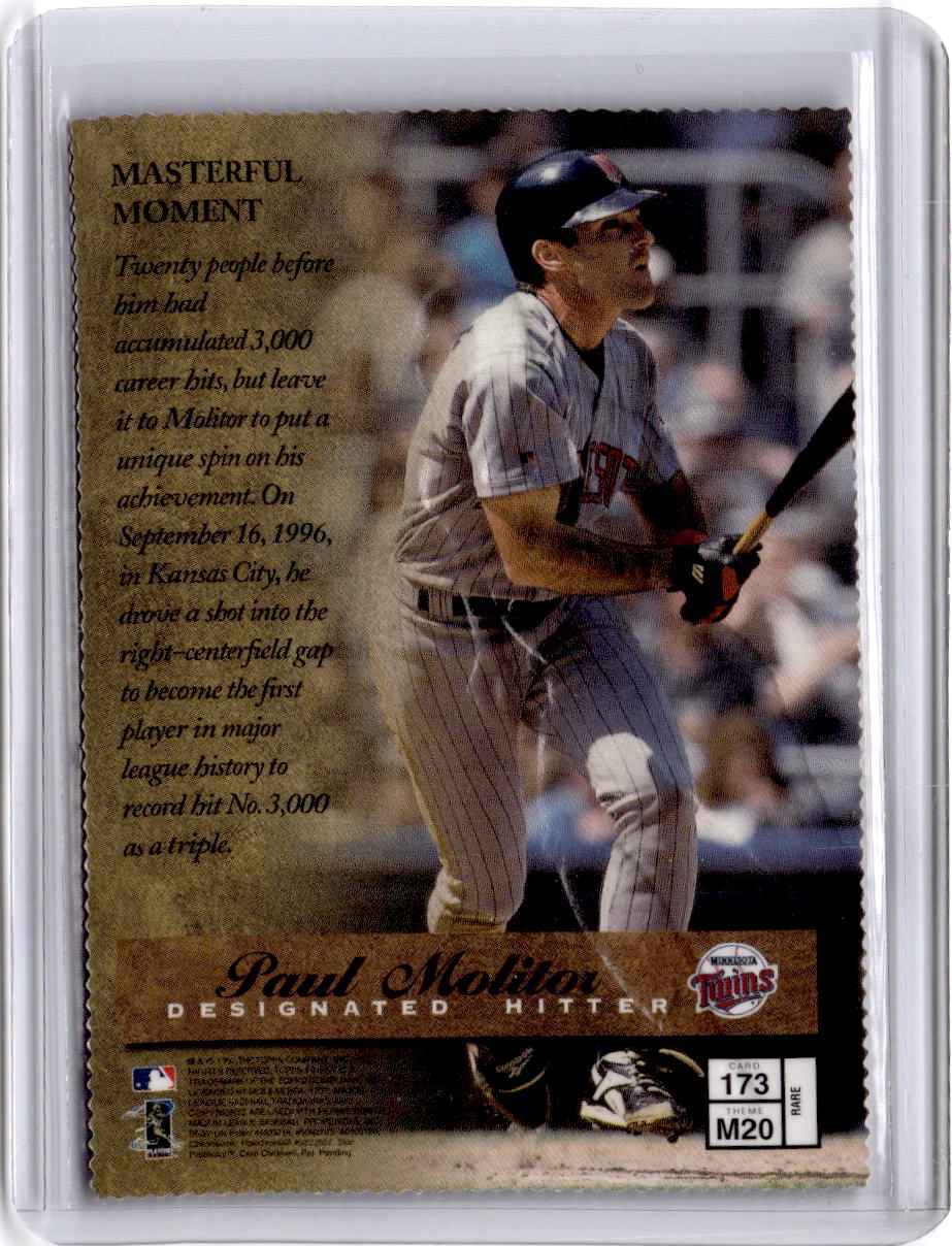 1997 Finest #173 Paul Molitor Embossed Rare GOLD