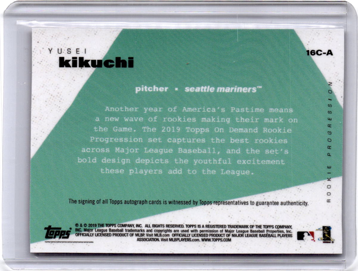 2019 Topps On-Demand Set 10: Rookie Progression #16C Yusei Kikuchi C #/10