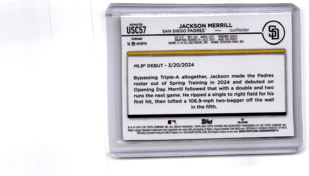2024 Topps Chrome Update #USC57 Jackson Merrill Refractors
