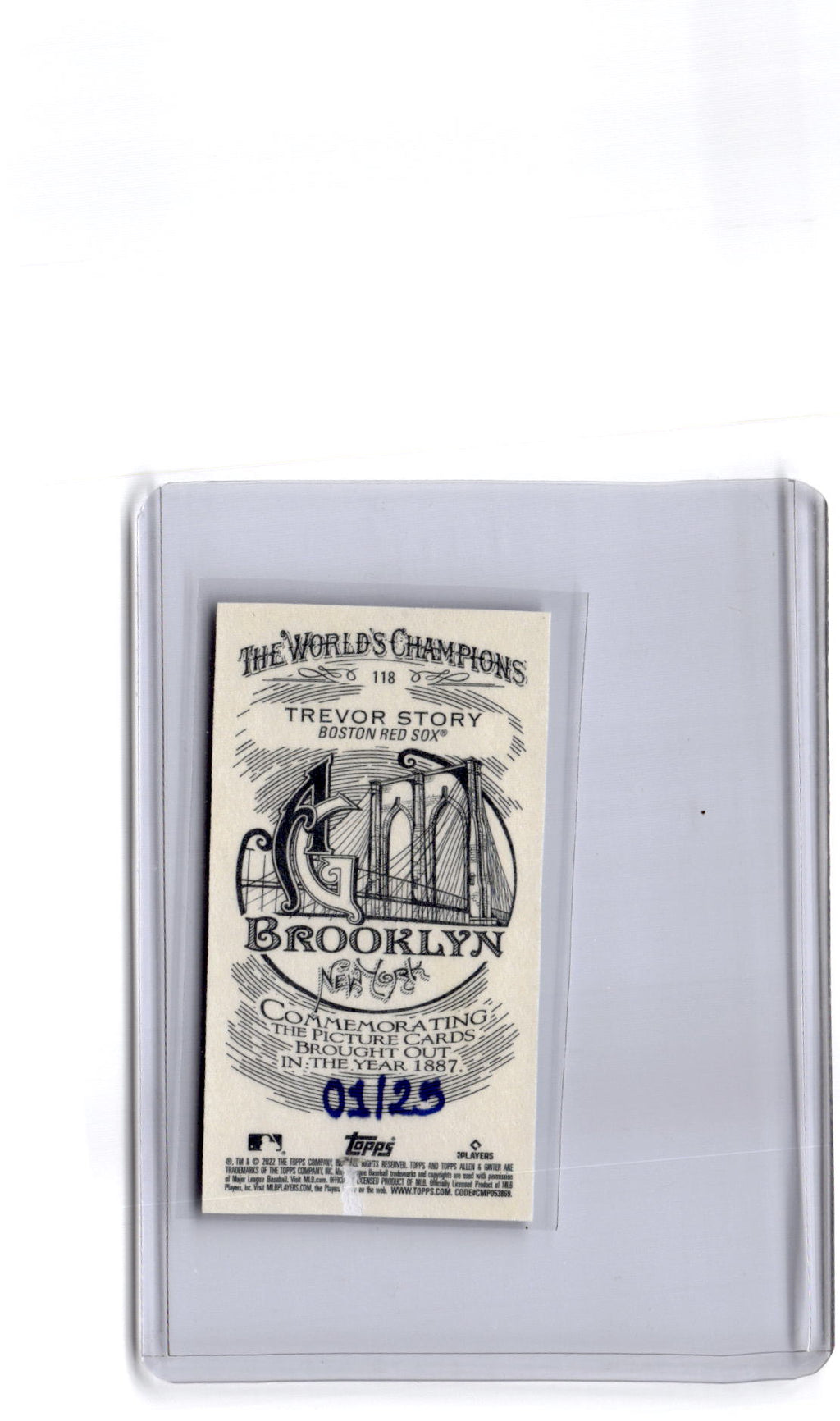 2022 Topps Allen & Ginter #118 Trevor Story Mini Brooklyn Back #/25