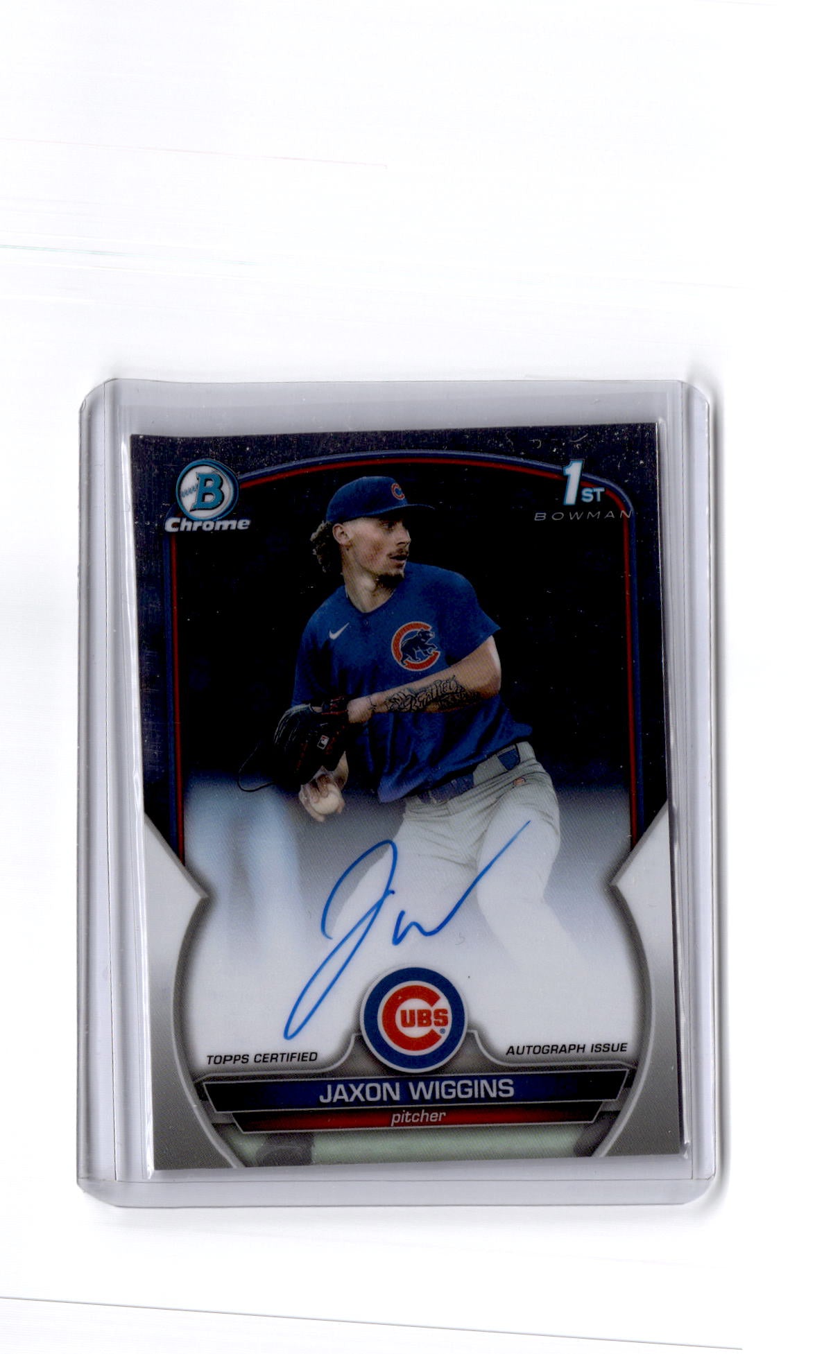 2023 Bowman Draft #CDA-JWG Jaxon Wiggins Chrome Prospect Autographs
