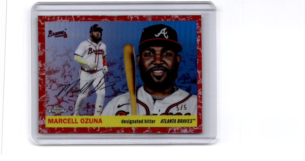 2025 Topps Chrome Platinum #97 Marcell Ozuna Red Refractors #/5