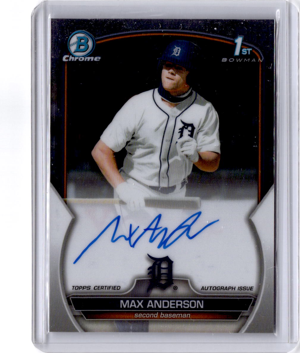 2023 Bowman Draft #CDA-MA Max Anderson Chrome Prospect Autographs