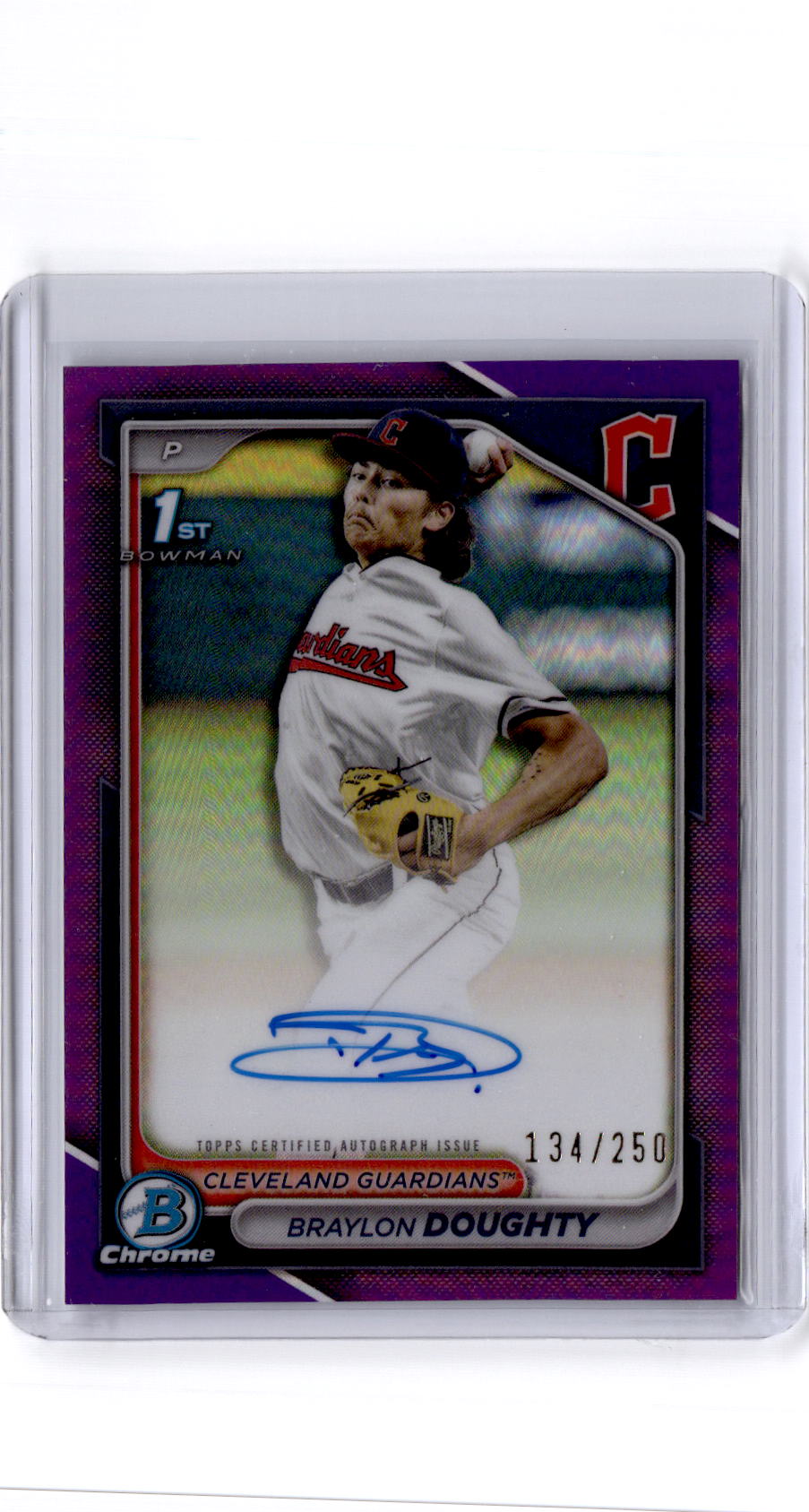 2024 Bowman Draft Braylon Doughty Chrome Autographs Purple Refractor /250