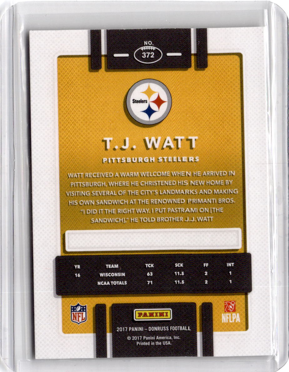 2017 Donruss #372 T.J. Watt